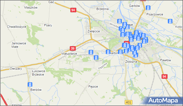 mapa Skarbimierz-Osiedle, Skarbimierz-Osiedle na mapie Targeo