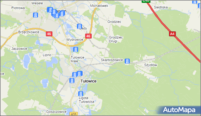 mapa Skarbiszowice, Skarbiszowice na mapie Targeo