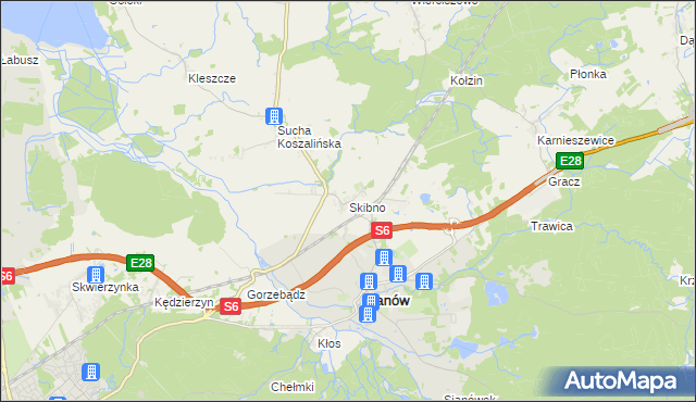 mapa Skibno, Skibno na mapie Targeo