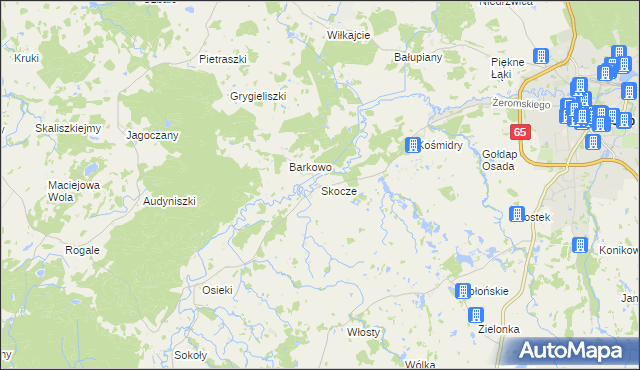 mapa Skocze gmina Gołdap, Skocze gmina Gołdap na mapie Targeo