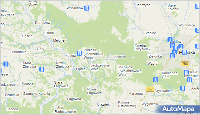 mapa Skolankowska Wola, Skolankowska Wola na mapie Targeo