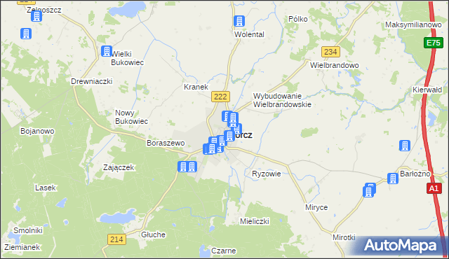 mapa Skórcz, Skórcz na mapie Targeo