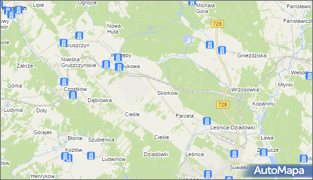 mapa Skorków, Skorków na mapie Targeo