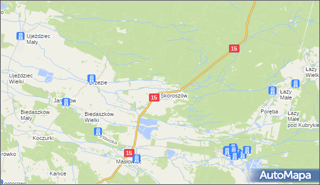 mapa Skoroszów gmina Trzebnica, Skoroszów gmina Trzebnica na mapie Targeo