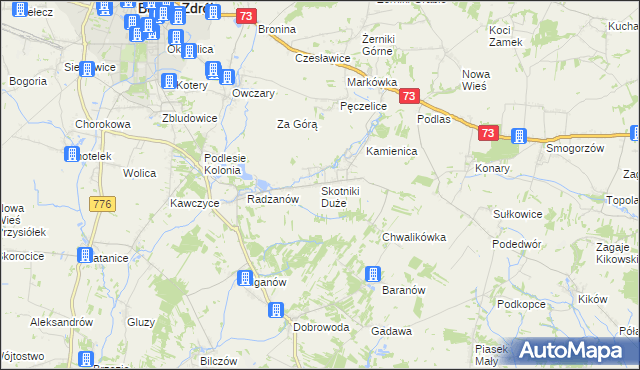 mapa Skotniki Duże, Skotniki Duże na mapie Targeo