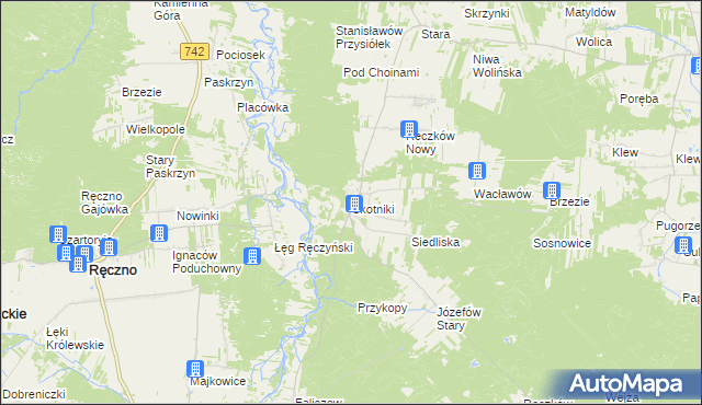 mapa Skotniki gmina Aleksandrów, Skotniki gmina Aleksandrów na mapie Targeo