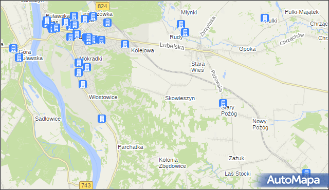 mapa Skowieszyn, Skowieszyn na mapie Targeo