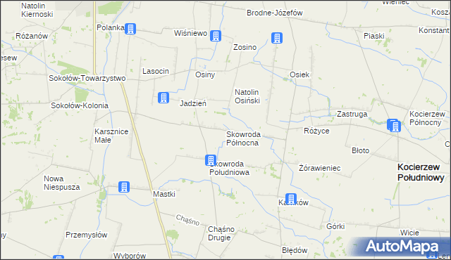 mapa Skowroda Północna, Skowroda Północna na mapie Targeo