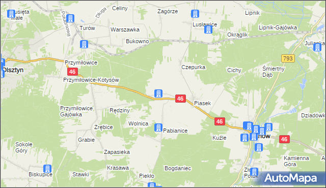 mapa Skowronów gmina Janów, Skowronów gmina Janów na mapie Targeo