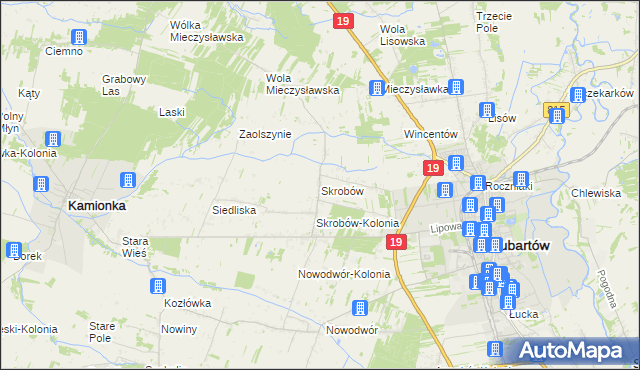 mapa Skrobów, Skrobów na mapie Targeo