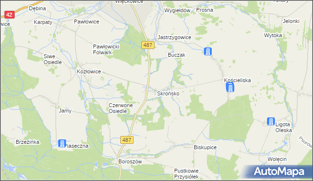 mapa Skrońsko, Skrońsko na mapie Targeo