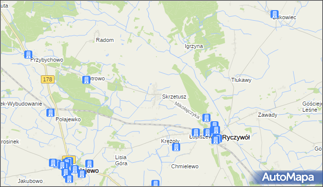 mapa Skrzetusz, Skrzetusz na mapie Targeo