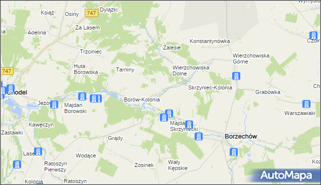 mapa Skrzyniec, Skrzyniec na mapie Targeo