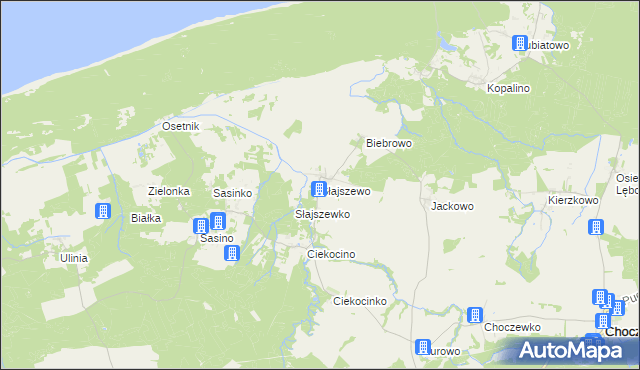 mapa Słajszewo, Słajszewo na mapie Targeo