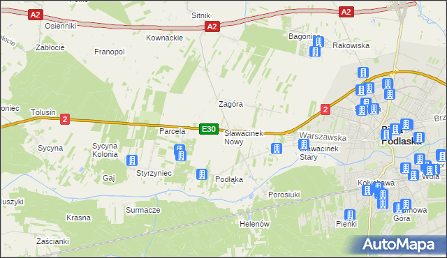 mapa Sławacinek Nowy, Sławacinek Nowy na mapie Targeo