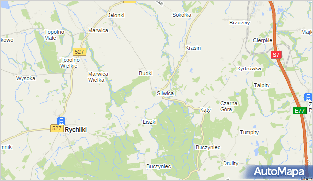 mapa Śliwica, Śliwica na mapie Targeo