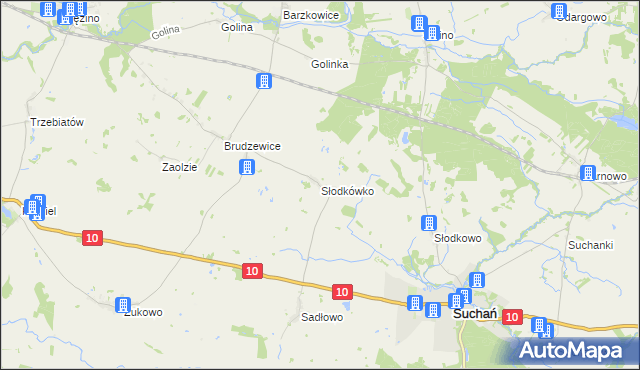 mapa Słodkówko, Słodkówko na mapie Targeo