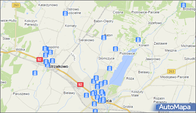 mapa Słomczyce, Słomczyce na mapie Targeo