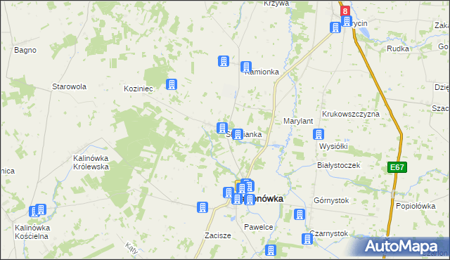 mapa Słomianka gmina Jasionówka, Słomianka gmina Jasionówka na mapie Targeo