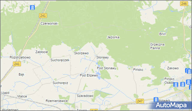 mapa Słonawy gmina Szubin, Słonawy gmina Szubin na mapie Targeo