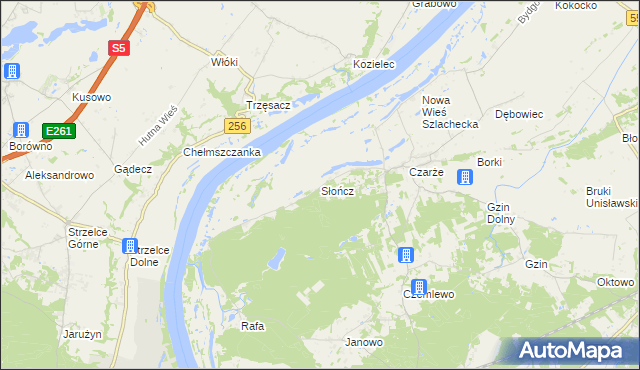 mapa Słończ, Słończ na mapie Targeo