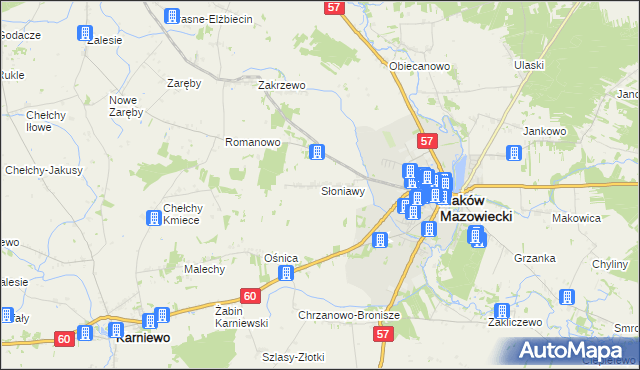 mapa Słoniawy, Słoniawy na mapie Targeo