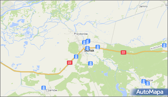 mapa Słońsk, Słońsk na mapie Targeo