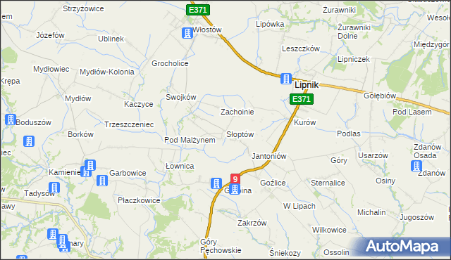 mapa Słoptów, Słoptów na mapie Targeo