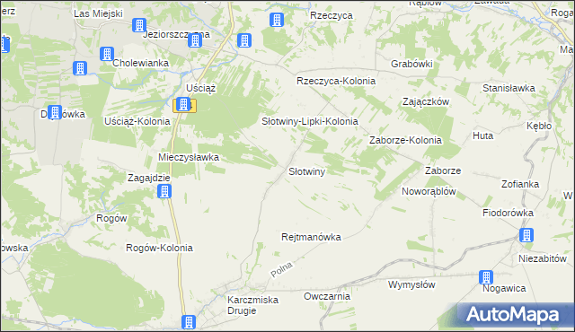 mapa Słotwiny gmina Karczmiska, Słotwiny gmina Karczmiska na mapie Targeo