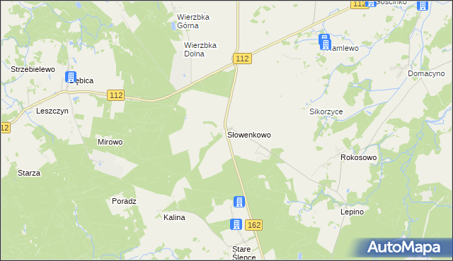 mapa Słowenkowo, Słowenkowo na mapie Targeo