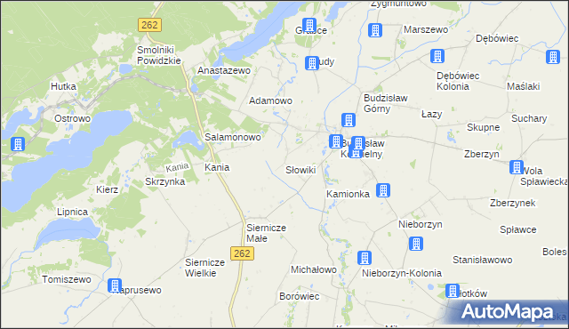 mapa Słowiki gmina Kleczew, Słowiki gmina Kleczew na mapie Targeo