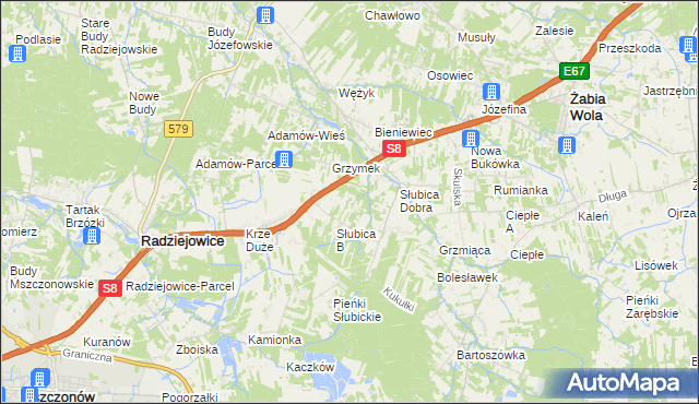 mapa Słubica A, Słubica A na mapie Targeo