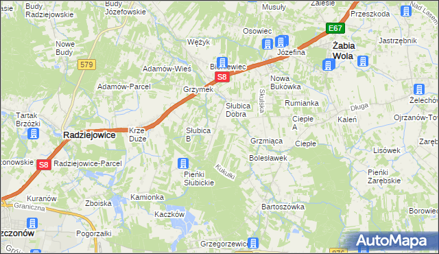 mapa Słubica-Wieś, Słubica-Wieś na mapie Targeo