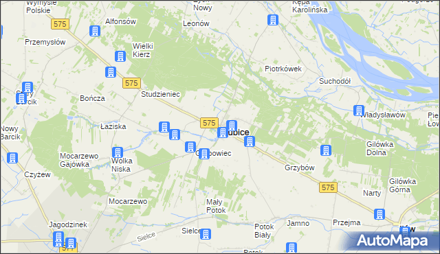 mapa Słubice powiat płocki, Słubice powiat płocki na mapie Targeo