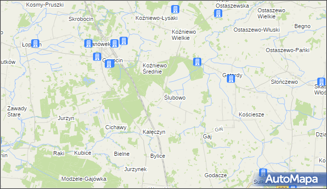 mapa Ślubowo, Ślubowo na mapie Targeo