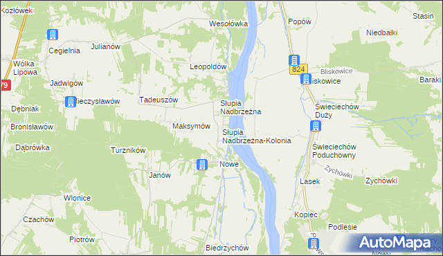 mapa Słupia Nadbrzeżna-Kolonia, Słupia Nadbrzeżna-Kolonia na mapie Targeo