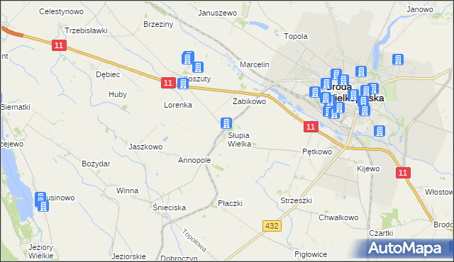 mapa Słupia Wielka, Słupia Wielka na mapie Targeo