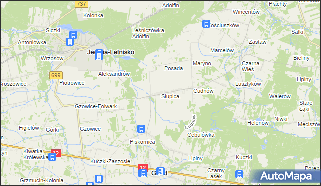 mapa Słupica, Słupica na mapie Targeo