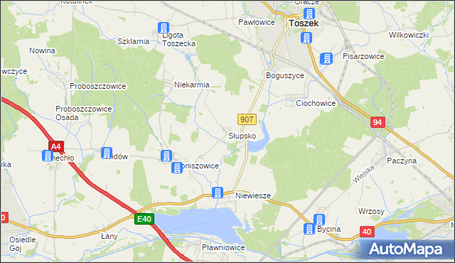 mapa Słupsko gmina Rudziniec, Słupsko gmina Rudziniec na mapie Targeo