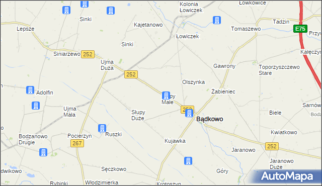 mapa Słupy Małe, Słupy Małe na mapie Targeo