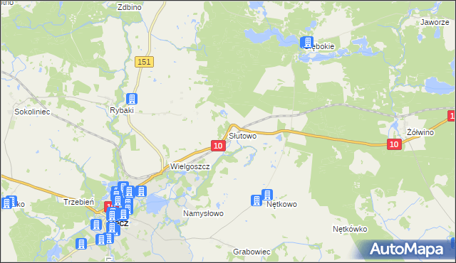 mapa Słutowo, Słutowo na mapie Targeo