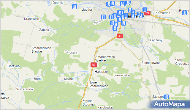 mapa Smarchowice Wielkie, Smarchowice Wielkie na mapie Targeo