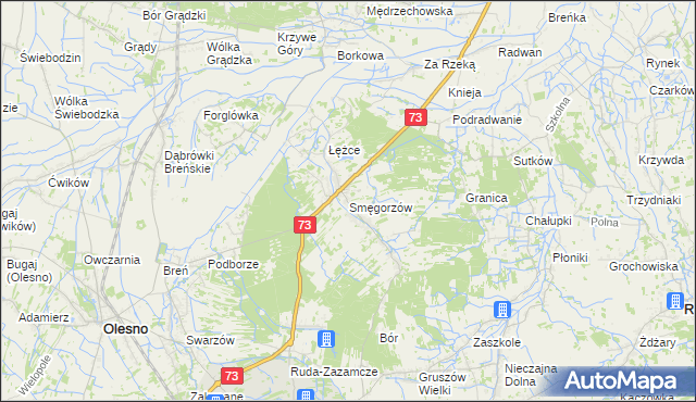 mapa Smęgorzów, Smęgorzów na mapie Targeo