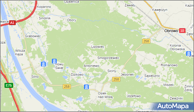 mapa Smogorzewiec, Smogorzewiec na mapie Targeo