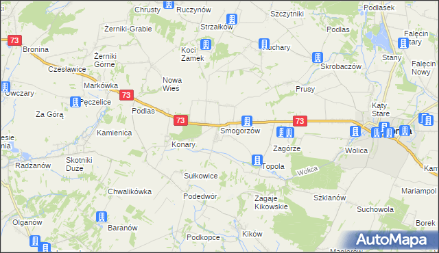 mapa Smogorzów gmina Stopnica, Smogorzów gmina Stopnica na mapie Targeo