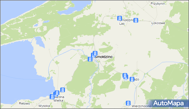 mapa Smołdzino powiat słupski, Smołdzino powiat słupski na mapie Targeo