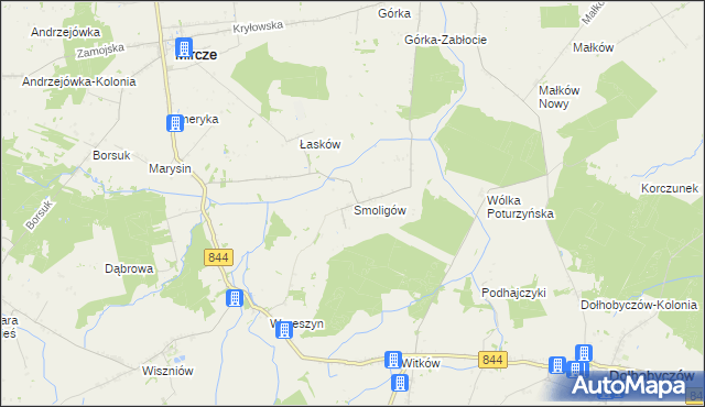 mapa Smoligów, Smoligów na mapie Targeo