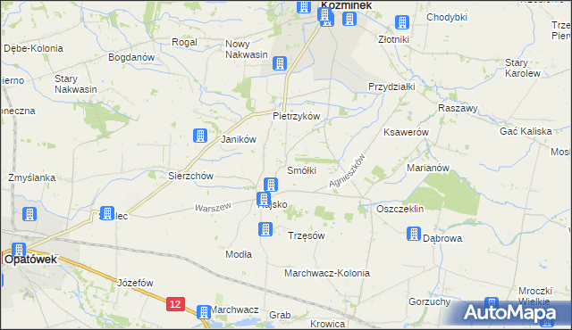 mapa Smółki, Smółki na mapie Targeo