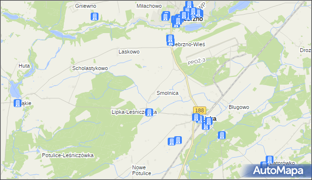 mapa Smolnica gmina Lipka, Smolnica gmina Lipka na mapie Targeo