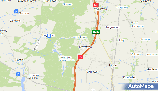 mapa Smyczyna, Smyczyna na mapie Targeo